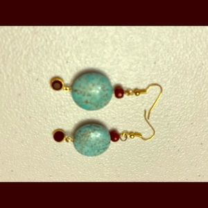 Turquoise Crystal earrings with Gemstones